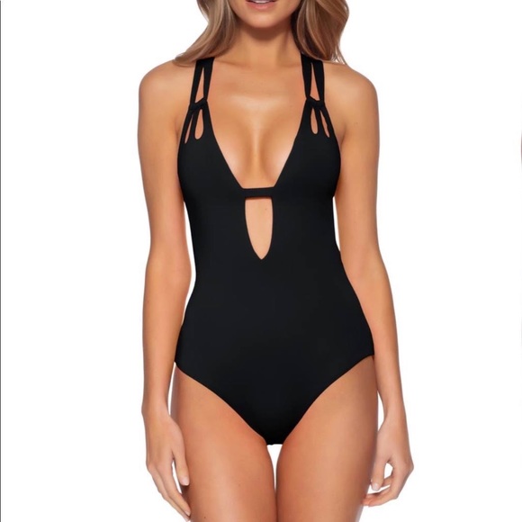 BECCA by Rebecca Virtue Code Skylar Plunge One Piece Swimsuit - NWT Size… - Picture 1 of 7